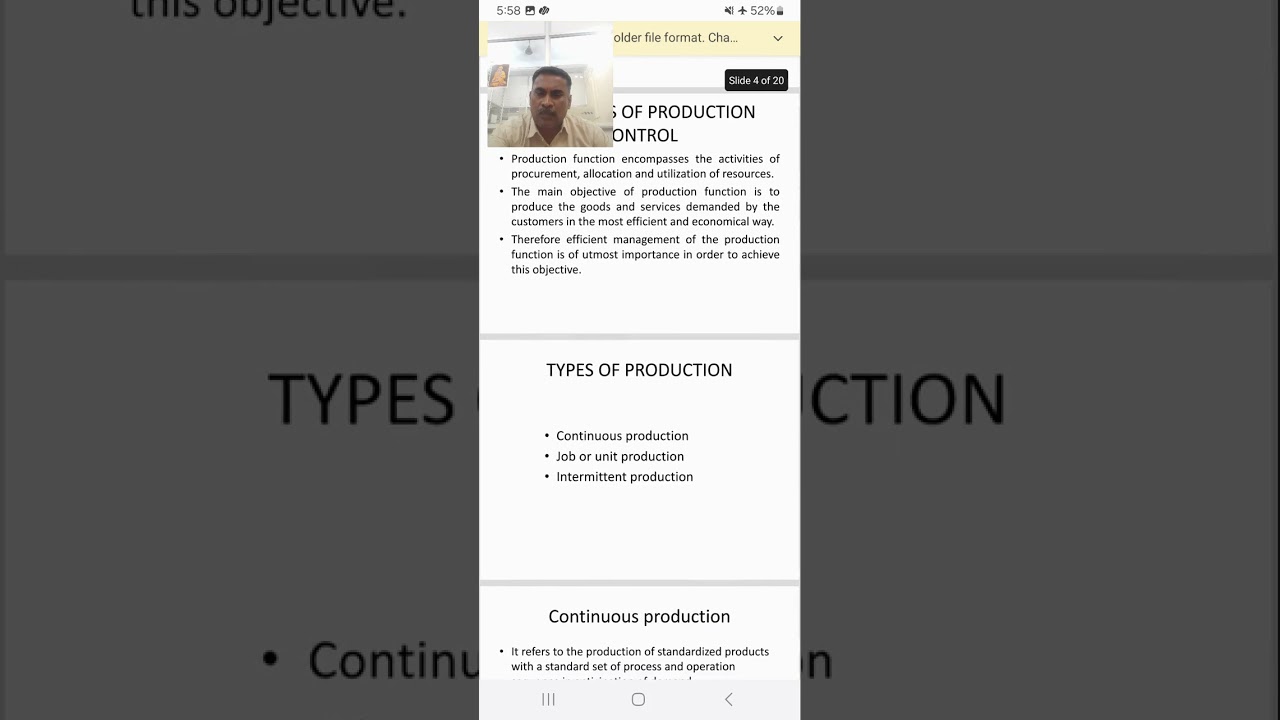 Types of production techniques by Dr  G  Venkatesan