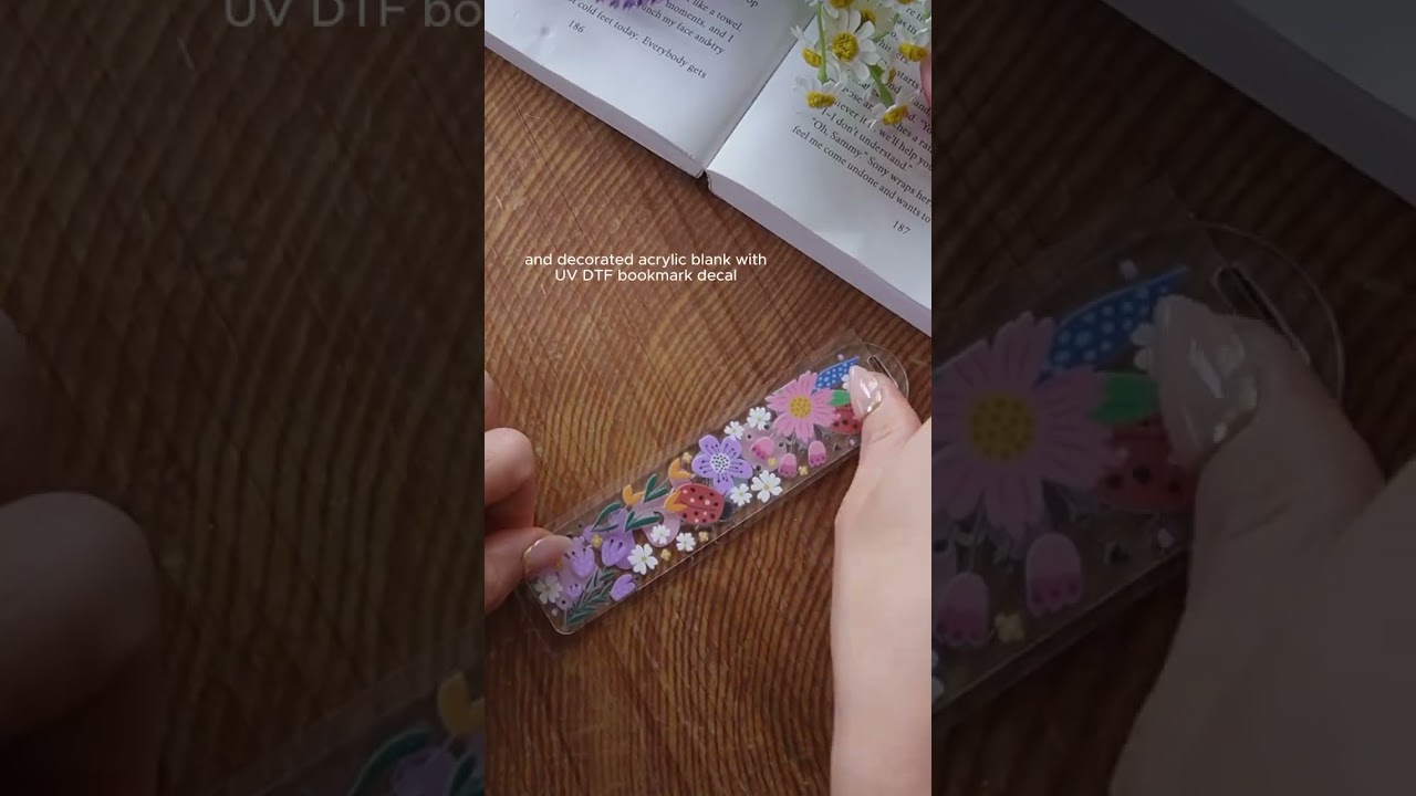 Cricut x bookmark decal combo is the easiest & cutest project for bookish girlies 💕🍓