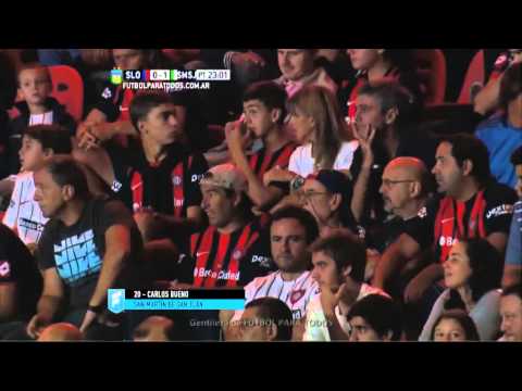 Gol de Bueno. San Lorenzo 0 - San Martín SJ 1. Fecha 3. Primera 2015. FPT.