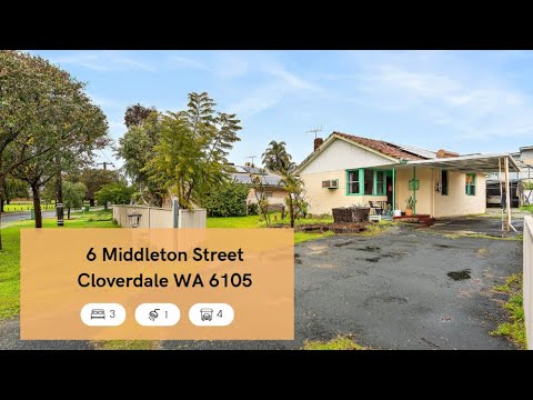 6 Middleton Street, Cloverdale, WA 6105, 3 ห้องนอน, 1 ห้องน้ำ, House