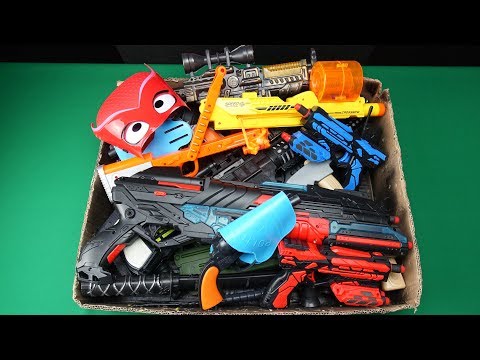 PJ Masks Big Box Full of Toy Guns !! Colorful Big Nerf Guns and Realistic Toy Rifle