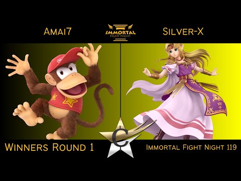 Immortal Fight Night 119 Winners Round 1 - Amai7 (Diddy Kong) vs Silver-X (Zelda) Smash Ultimate
