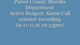 Pierce County Sheriffs Department active alarm call scanner recording