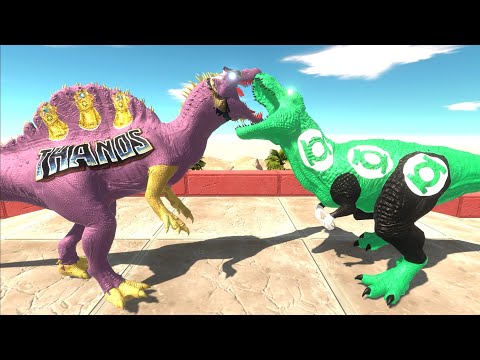 THANOS SPINOSAURUS ISLAND DEATH RUN - Animal Revolt Battle Simulator