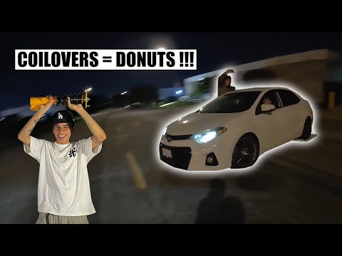ARE $300 COILOVERS WORTH IT ?!?!? COROLLA DONUTS !
