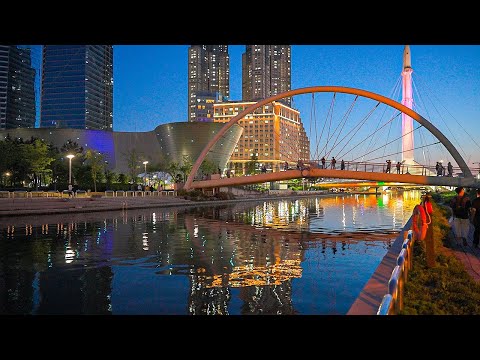 [4K HDR] Caminhada noturna em Incheon Central Park City Sounds Korea