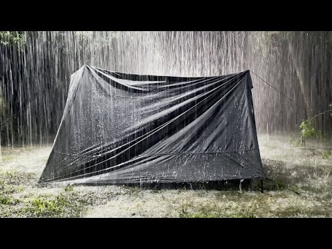 🎧 Listening for 3 Minutes & Fall into Deep Sleep | Real Heavy Rain On Tent & Thunder Sounds At Night