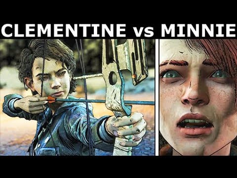 Clem Tries To Shoot Minnie Five Times - Minerva vs Clementine Fight - The Walking Dead S4 Ep. 4