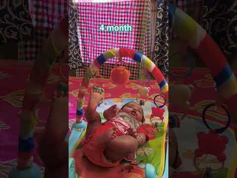 Baby Mrittika Playing in Play Gym Piano Mat 🎹 | 8 Month vs 4 Month vs 2 Month | Baby Growth #shorts