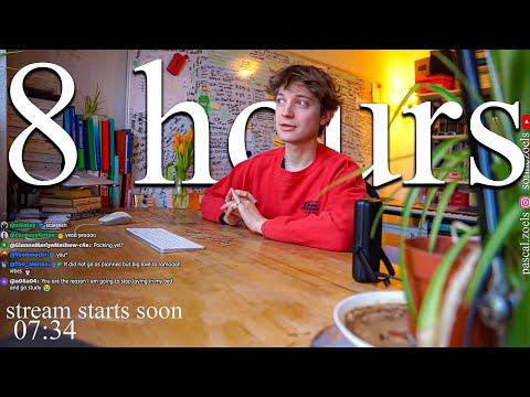 LIVE | 8-HOUR study with me 📚⛈️ rain sounds & pomodoro timer 60 & 10