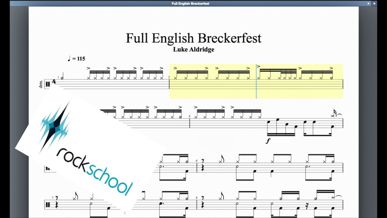 Full English Breckerfest Rockschool Grade 7 Drums