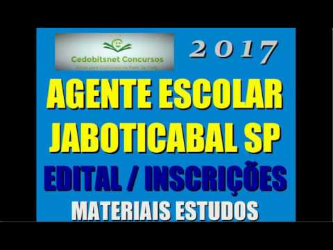 SEE JABOTICABAL SP AGENTE ORGANIZAÇÃO ESCOLAR CONCURSO PÚBLICO 2017 PROVAS QUESTÕES CURSO APOSTILA
