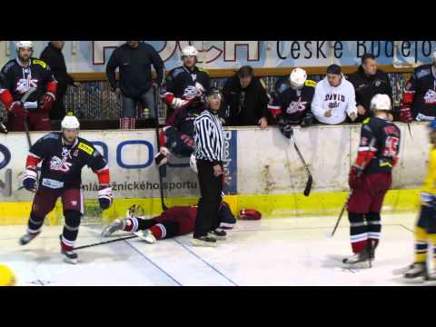 IHC Písek - David servis Č.B. 5:4, 3.finále 2014-15 (faul Josefa Slavíka na Lukáše Chaloupku)