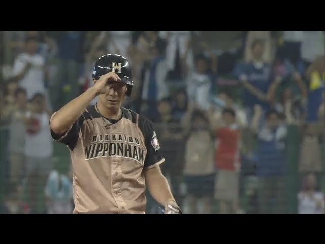 【3回表】ファイターズ・松本 先制のタイムリーヒットで11試合連続ヒット!! 2018/8/4 L-F