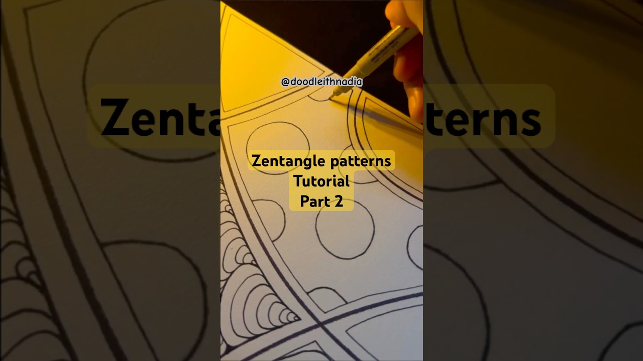 Zentangle doodle Tutorial 😻 Part 2 #doodlewithnadia #art  #drawing #zentangle #shorts