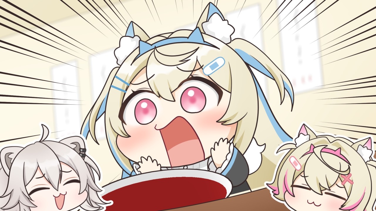 【手描き】ラーメン屋で恥ずかしい思いをしてしまうフワワ【フワモコ/獅白ぼたん/ホロライブ切り抜き】