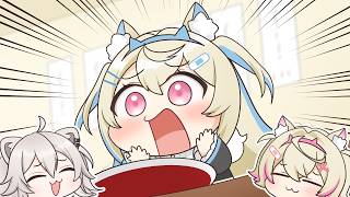 【手描き】ラーメン屋で恥ずかしい思いをしてしまうフワワ【フワモコ/獅白ぼたん/ホロライブ切り抜き】