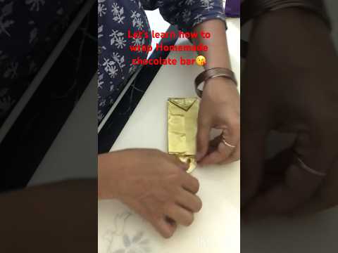 How to wrap homemade chocolate bar😍#shorts #shortvideo #shortfeed #chocolate #homemade #trending