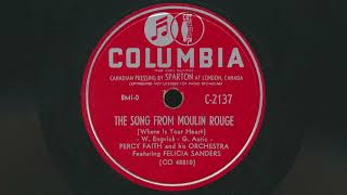 1953 PERCY FAITH The Song From Moulin Rouge (Where Is Your Heart) FELICIA SANDERS - 78 RPM Record