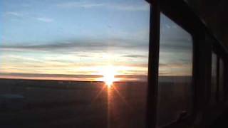 preview picture of video 'Empire Builder westbound -Sunset betwn Havre - Shelby 2008-11-27'