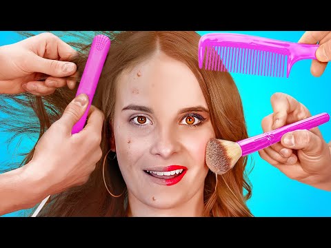 AMAZING MAKEUP TRANSFORMATION || Cool And Funny Makeup Tricks By 123 GO! GOLD