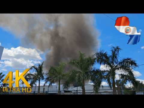 Major fire in tire warehouse in Mariano Roque Alonso Asunción