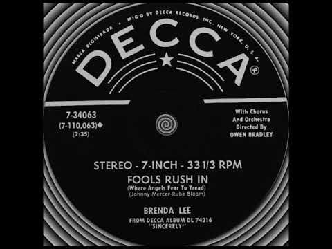 FOOLS RUSH IN, Brenda Lee, (Decca #34063) 1962
