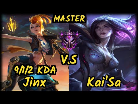 FOX Apollo (JINX) vs KAI'SA - 9/1/2 KDA BOTTOM ADC GAMEPLAY - NA Ranked MASTER