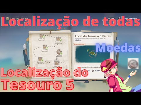 genshin impact localização do Tesouro 5 (e de todas moedas passo a passo)