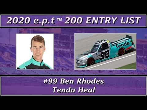2020 Blue-Emu Maximum Pain Relief / e.p.t ™ 200 - Doubleheader Entry List (All Paint Schemes)