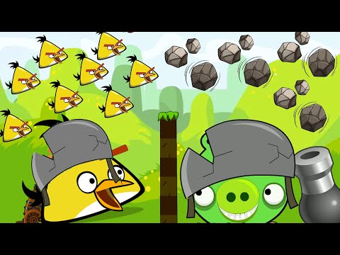 Angry Birds Collection Hacked 2 - TRY TO DEFEAT HUGE BOSS PIG BY SHOOTING MAXIMUM CHUCK AND STONE!