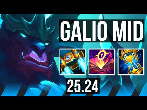 GALIO vs GAREN (MID) | Good KDA: 11/1/23, 39K damage | KR Grandmaster | 25.24