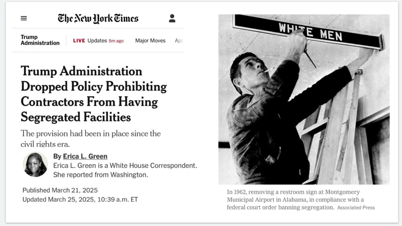 Trump administration dropped policy prohibiting contractors from having segregated facilities