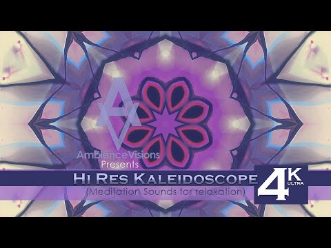 Relaxing 4 K Ultra resolution Kaleidoscope flowers set to calm meditation sounds.