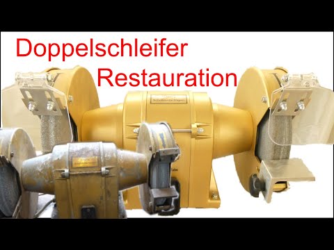 Doppelschleifer restaurieren alle Einzelteile des Schleifbocks zerlegen und dann reparieren