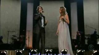 Celine Dion &amp; Josh Groban live &quot;The Prayer&quot; [with lyrics]