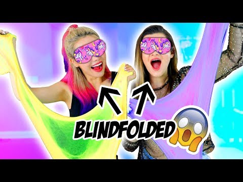 Blindfolded Slime Challenge! Making Giant Fluffy Slime With Cloe Couture! Video