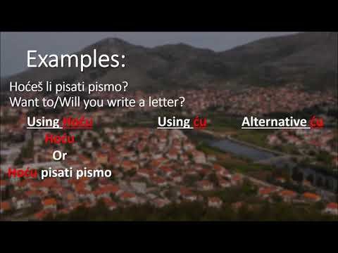 HOW TO SPEAK BOSNIAN   FUTURE TENSE WANT OR WILL