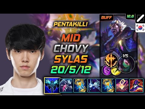 Chovy Sylas Mid vs Akali - 쵸비 미드 사일러스 만년서리 정복자 - LOL KR 12.8