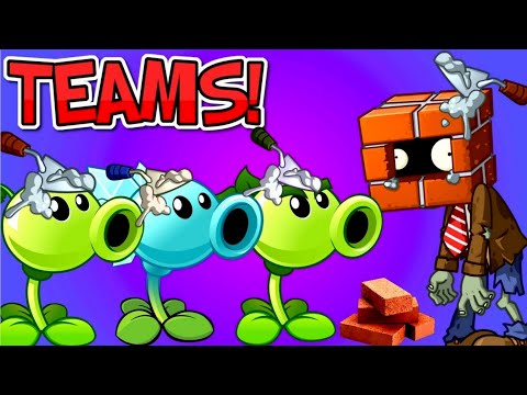 PVZ 2 - RANDOM Team Plants Power-Up! Vs Brickhead Zombie LEVEL10!