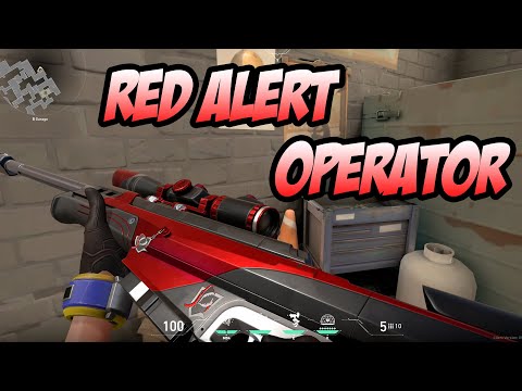 RED ALERT OPERATOR SKIN GAMEPLAY - VALORANT RED ALERT COLLECTION
