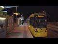 United Kingdom Manchester Tram Night Ride From New Islington To Piccadilly Gardens