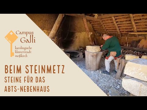 Beim Steinmetz: Vorbereitungen für das erste Steingebäude auf dem CAMPUS GALLI