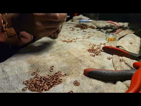 Time-lapse video of Chakra Zulu creating some Chainmail. September 2024.