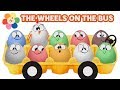The Wheels on The Bus w Singing Eggs | Baby Shark Song | Nursery Rhymes & Kids Songs | BabyFirst TV