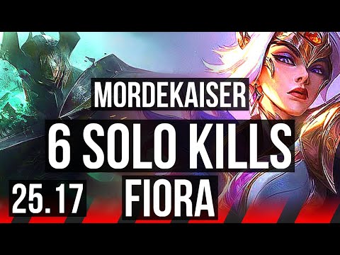 MORDEKAISER vs FIORA (TOP) | 6 solo kills, 6/1/4 | KR Diamond | 25.17