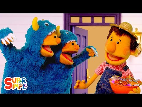 Knock Knock, Trick Or Treat | featuring The Super Simple Puppets | Super Simple Songs