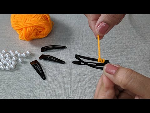It's so Beautiful.2 Hand Embroidery flower design trick.Easy Hand making flower design idea:Hair pin