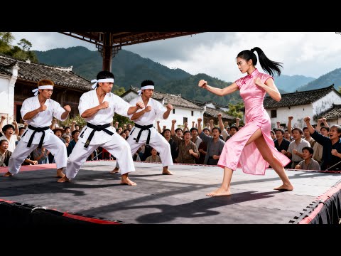 Japanese Karate Master Challenges Village Girl—She Unleashes Wing Chun, Defeating 3 in a Row!