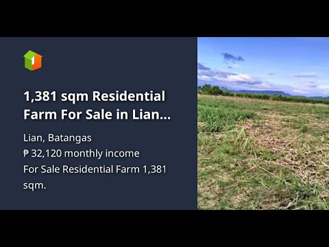 1,381 sqm Residential Farm For Sale in Lian Batangas